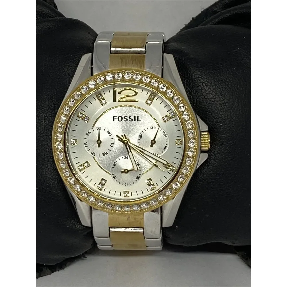Fossil Riley ES3204 Women's Gold Stainless Steel Analog Dial Quartz Watch OP801